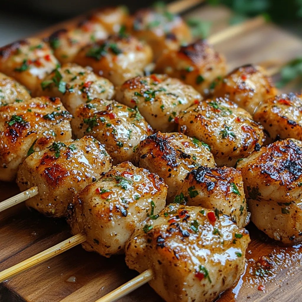 Brochettes de Poulet Juteuses et Croustillantes à l’Ail et au Parmesan : Une Recette Incroyable Ultime