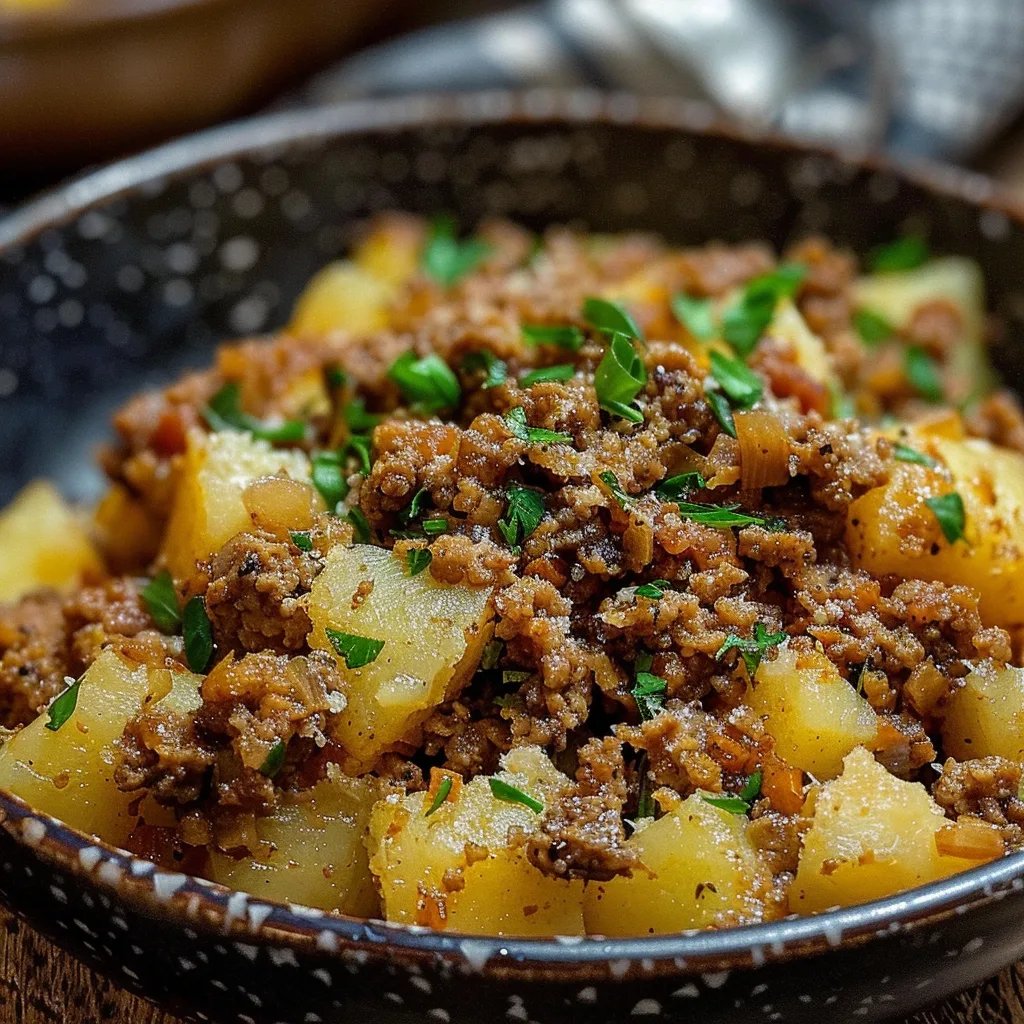 Viande Hachée et les Pommes de Terre