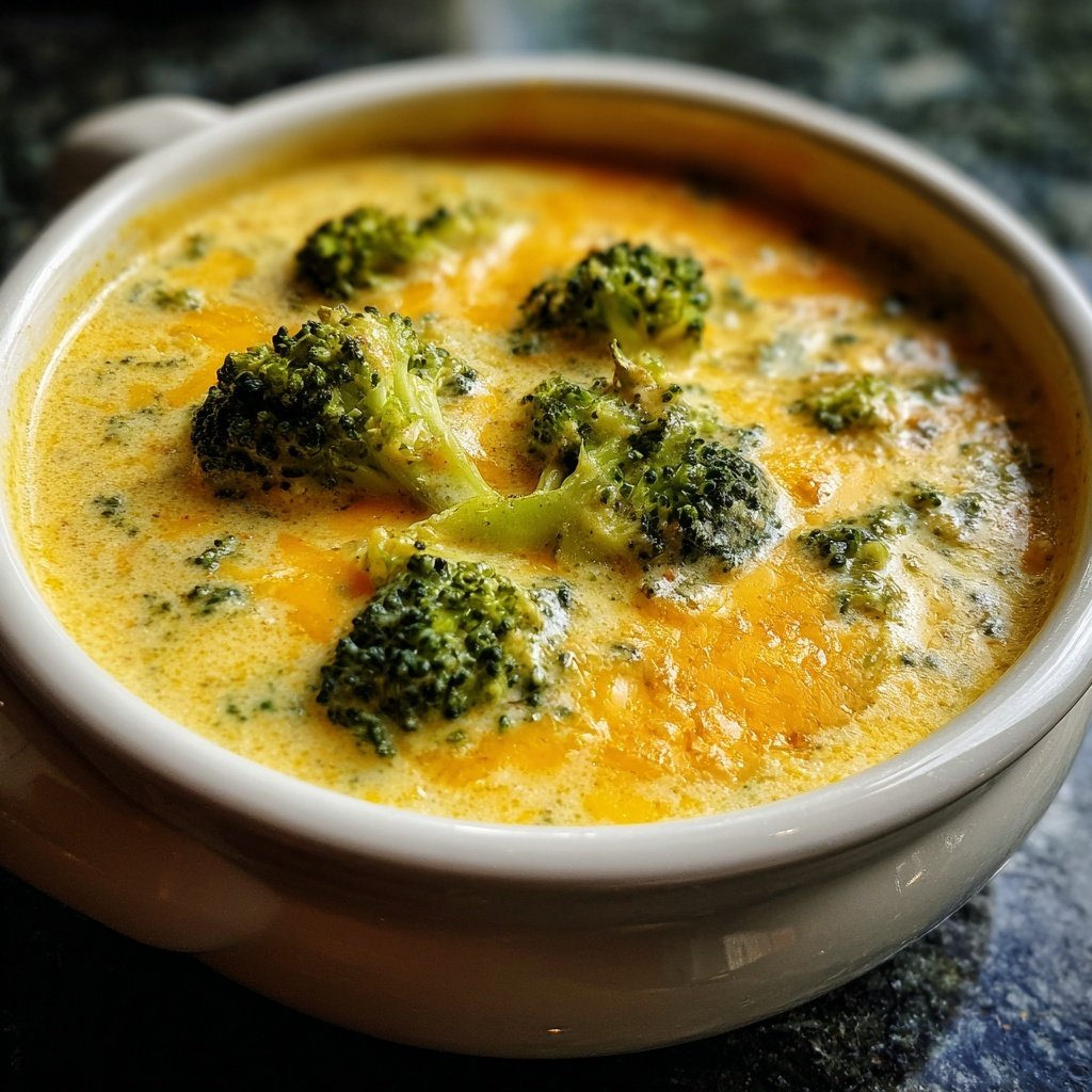 Soupe brocoli cheddar crémeuse réconfortante