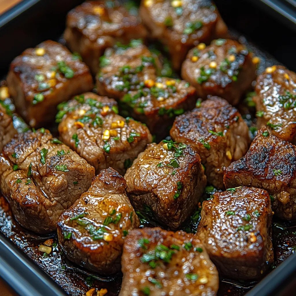 <p>Morceaux de Steak au Beurre à l’Ail à la Friteuse à Air : Une Recette Incroyable Ultime</p>