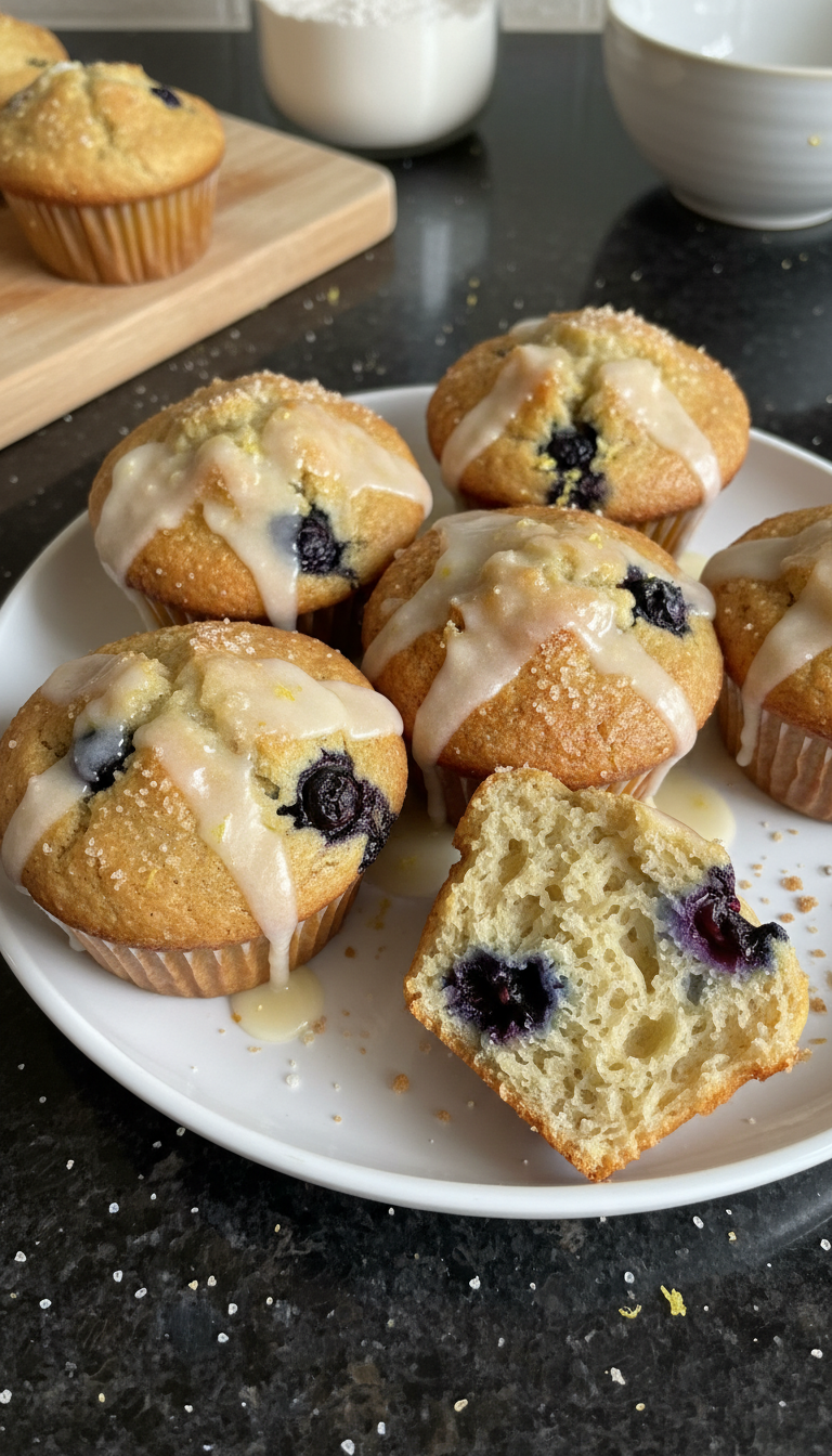 Muffins levain myrtilles citron