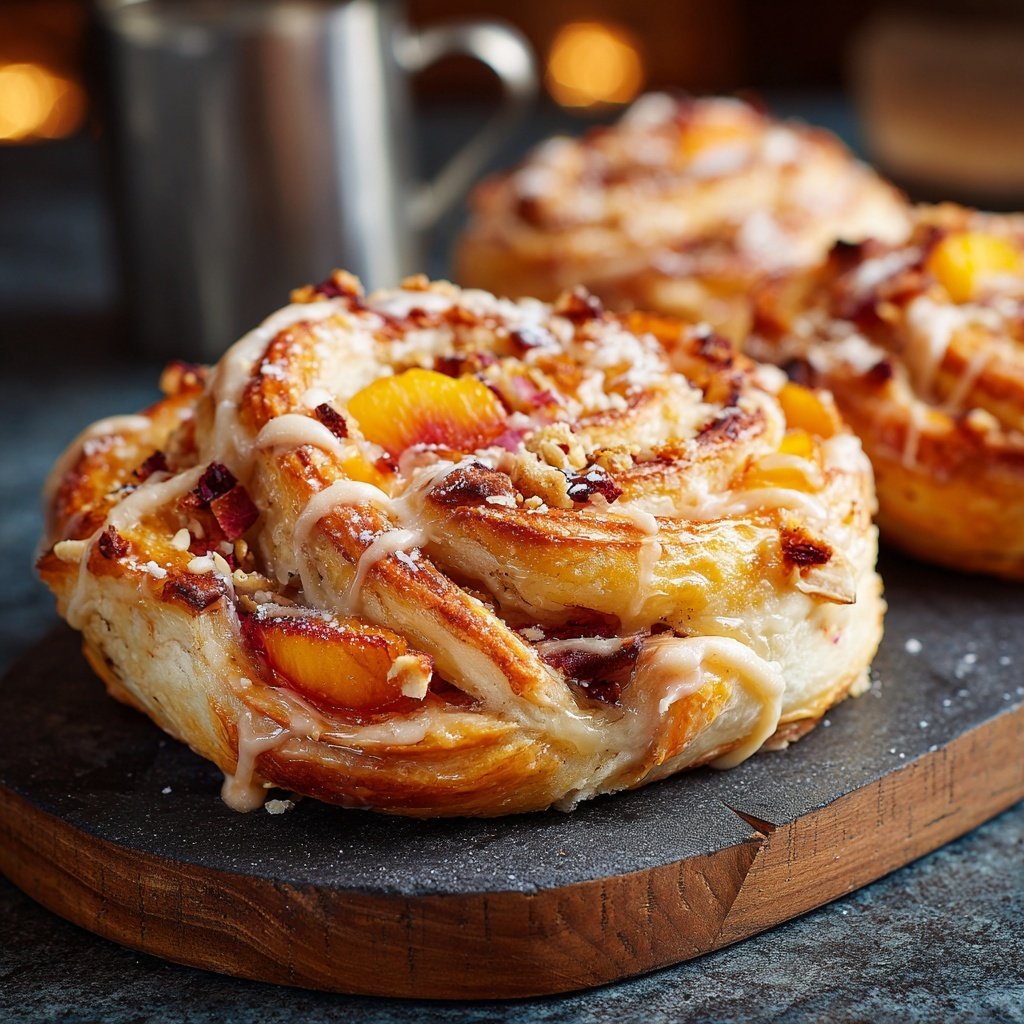 Torsades de yaourt glacé à la pêche