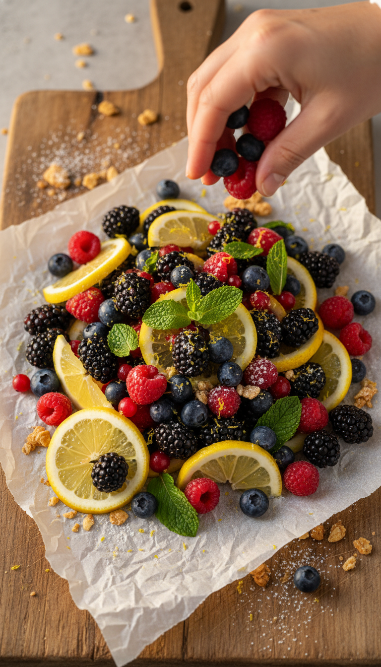 Salade citronnée aux baies