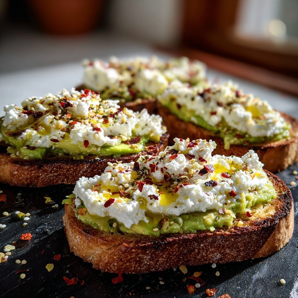Toast au cottage cheese et à l’avocat