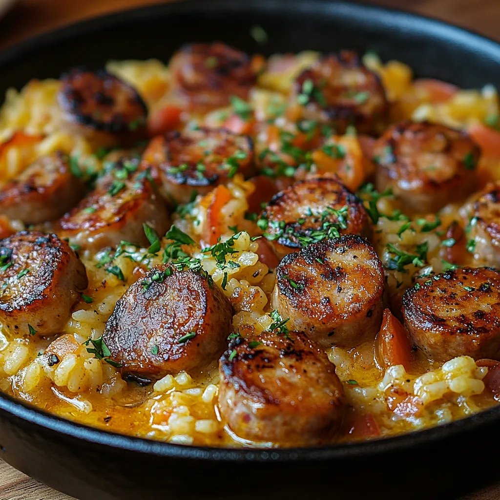 Saucisse de Poulet et Riz en Une Seule Casserole : Une Recette Incroyable Ultime