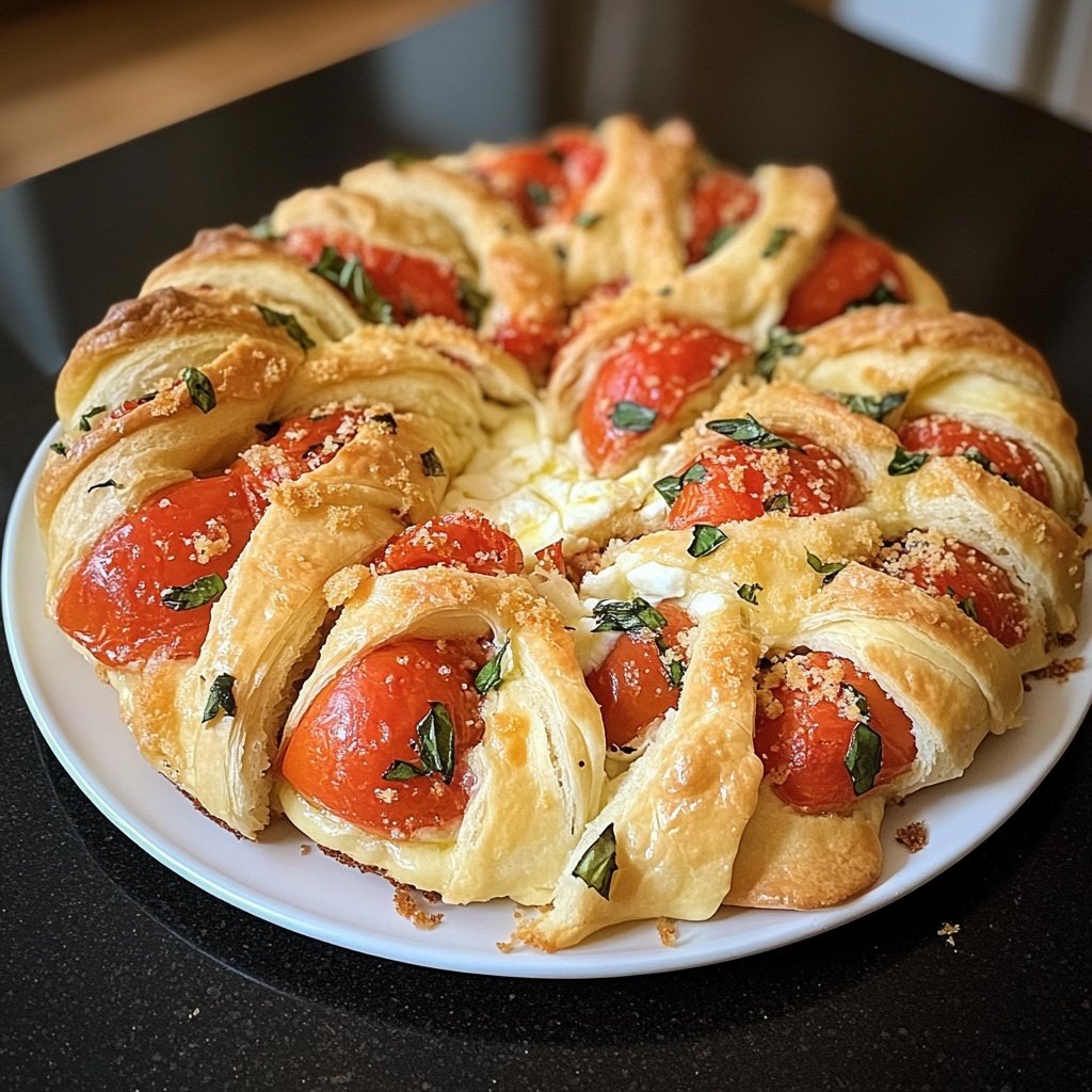 Gebackene Caprese Bissen Blätterteig