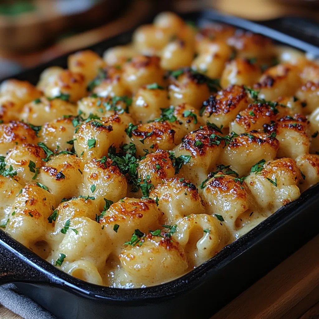Mac & Cheese crémeux au poulet et à l’ail : Une Recette Incroyable Ultime