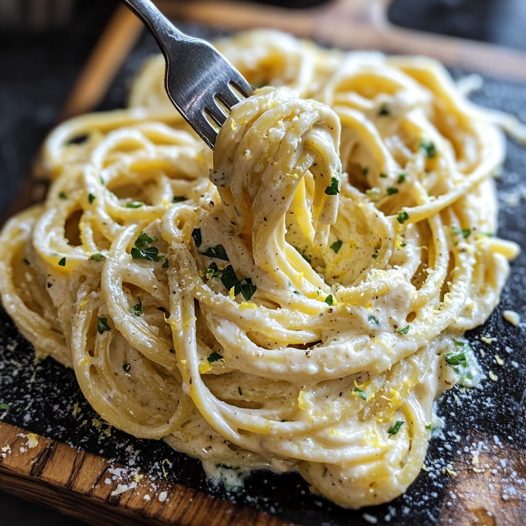 Pâtes rapides à la sauce crémeuse citronnée