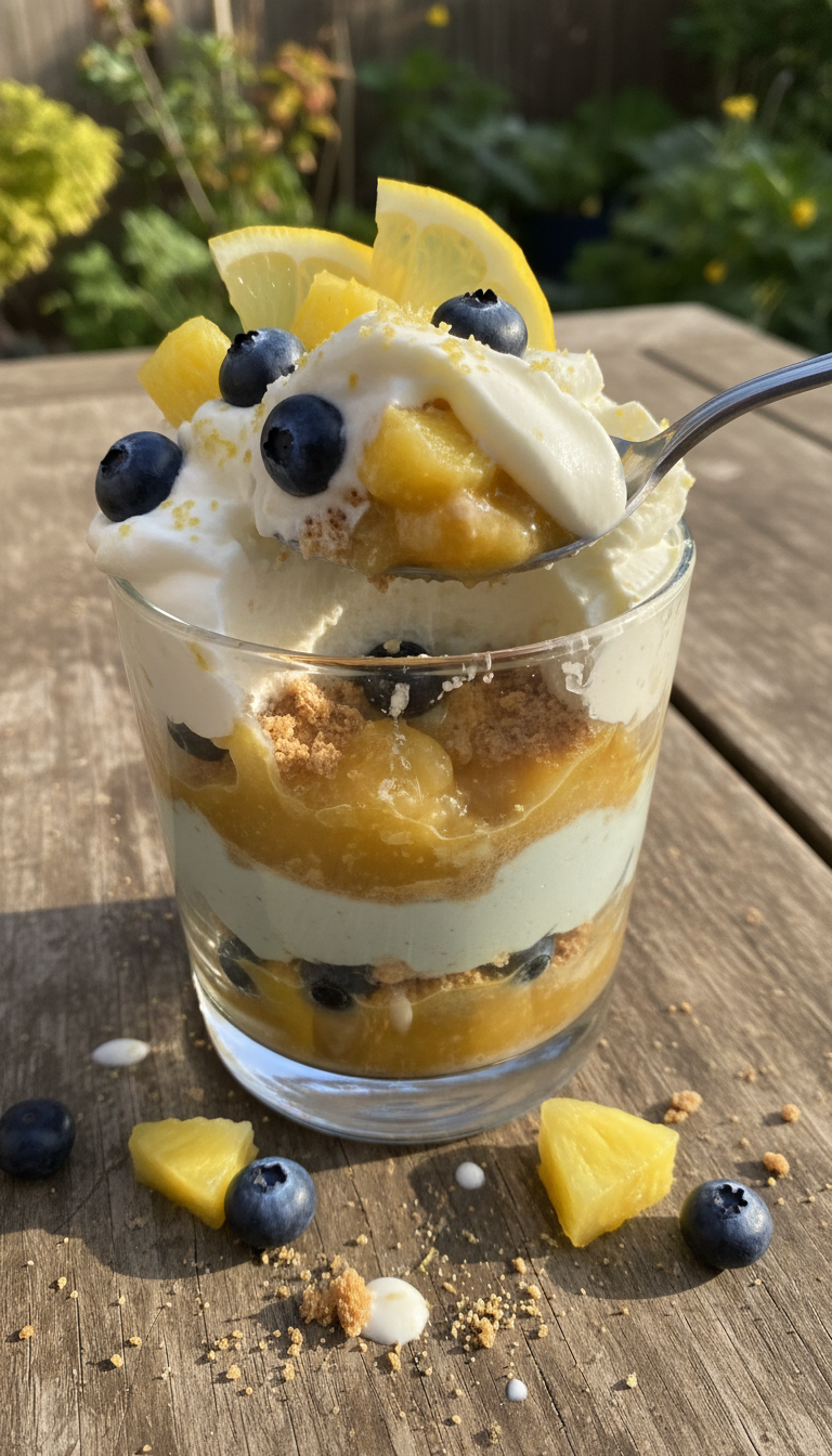 Parfait ananas myrtilles citron