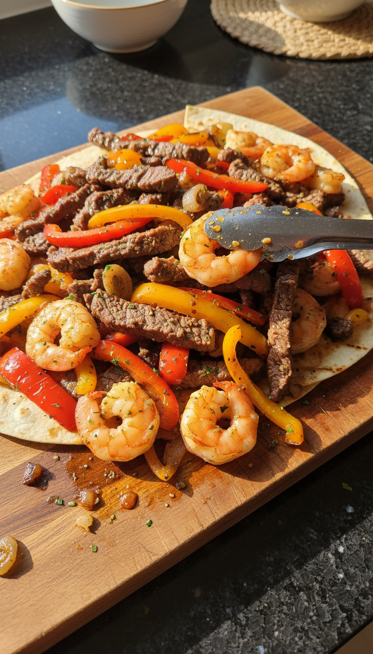 Fajitas de Steak et Fruits de Mer