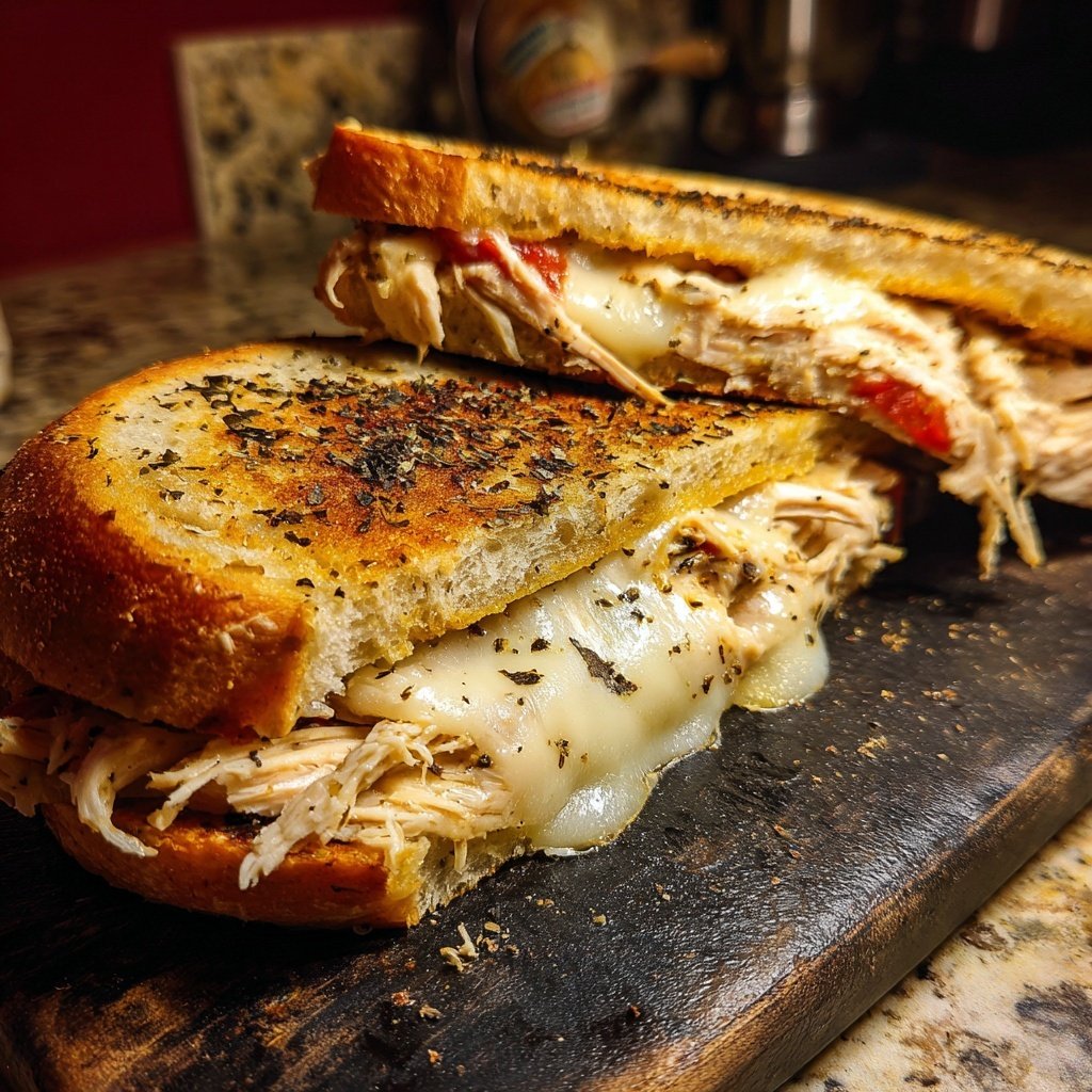 Sandwiches poulet italien mijoté