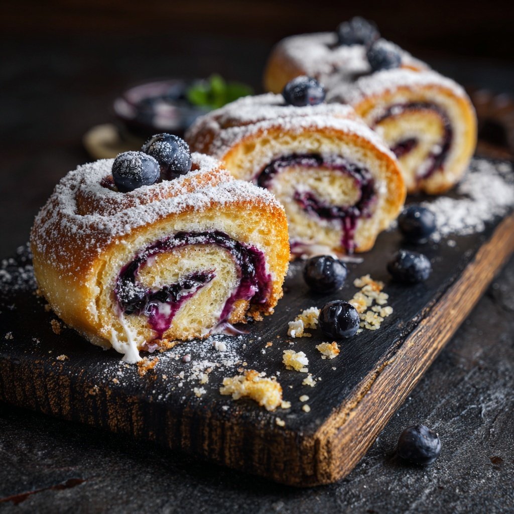 Roulés cannelle citron myrtilles