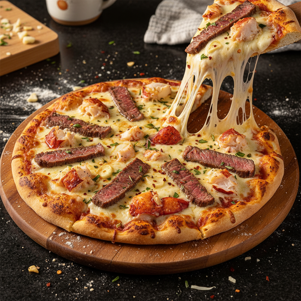 Pizza Pain Plat Surf and Turf