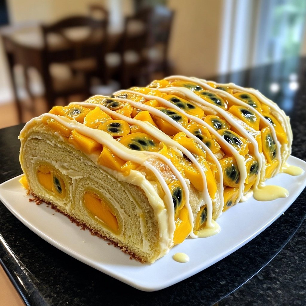 Bûche de Noël Mangue Passion Vanille