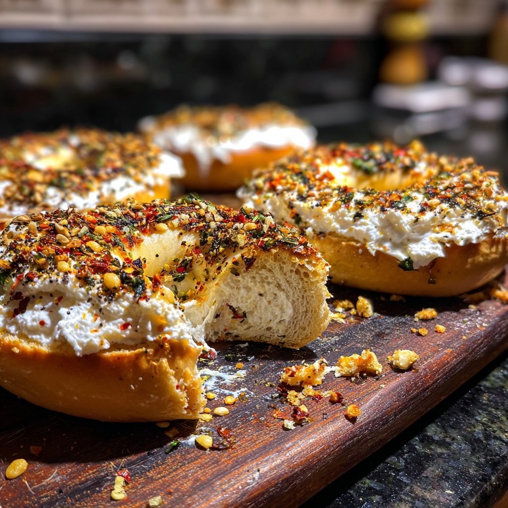 Bagels épicés au cottage cheese