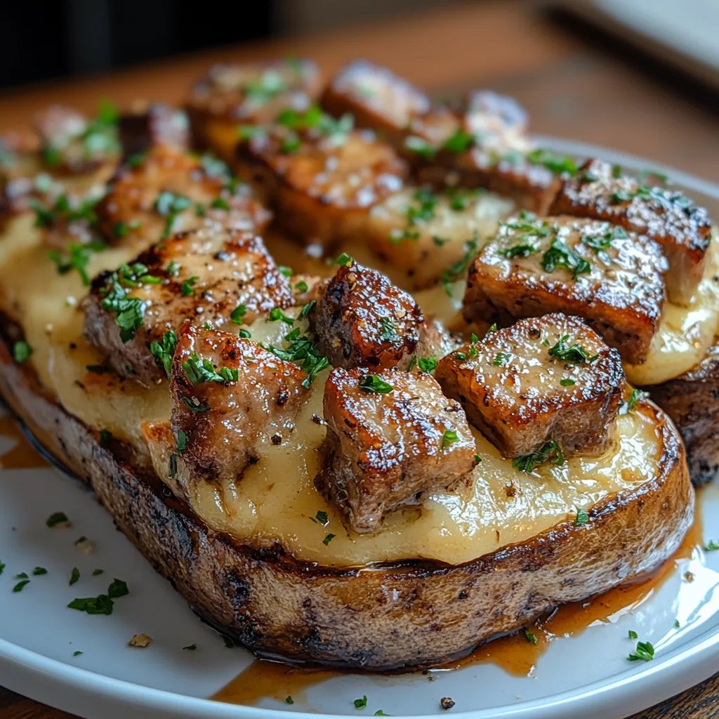 Pomme de terre farcie avec morceaux de steak : Une Recette Incroyable Ultime