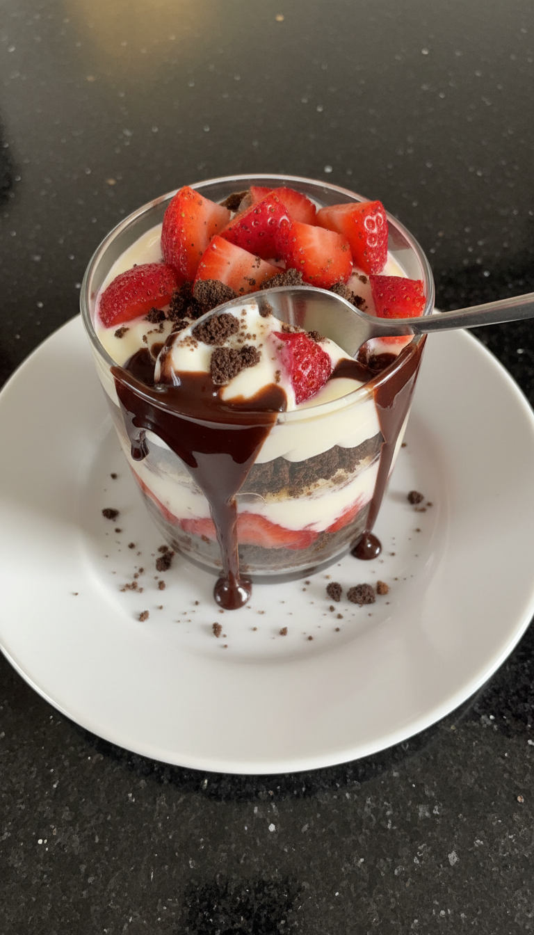 Parfait yaourt fraise chocolat