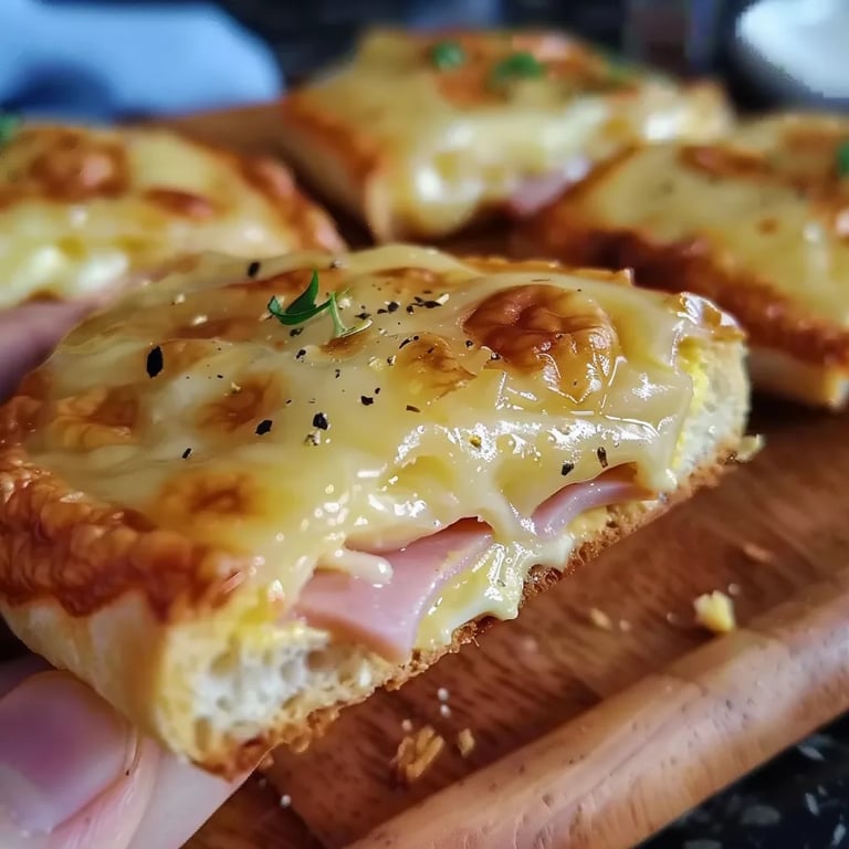 Petits feuilletés au fromage à raclette et au jambon