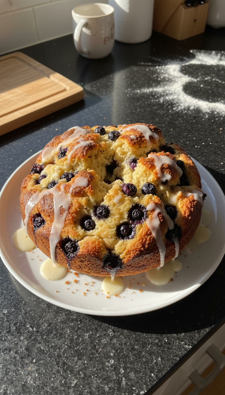 Gâteau levain myrtilles épicé