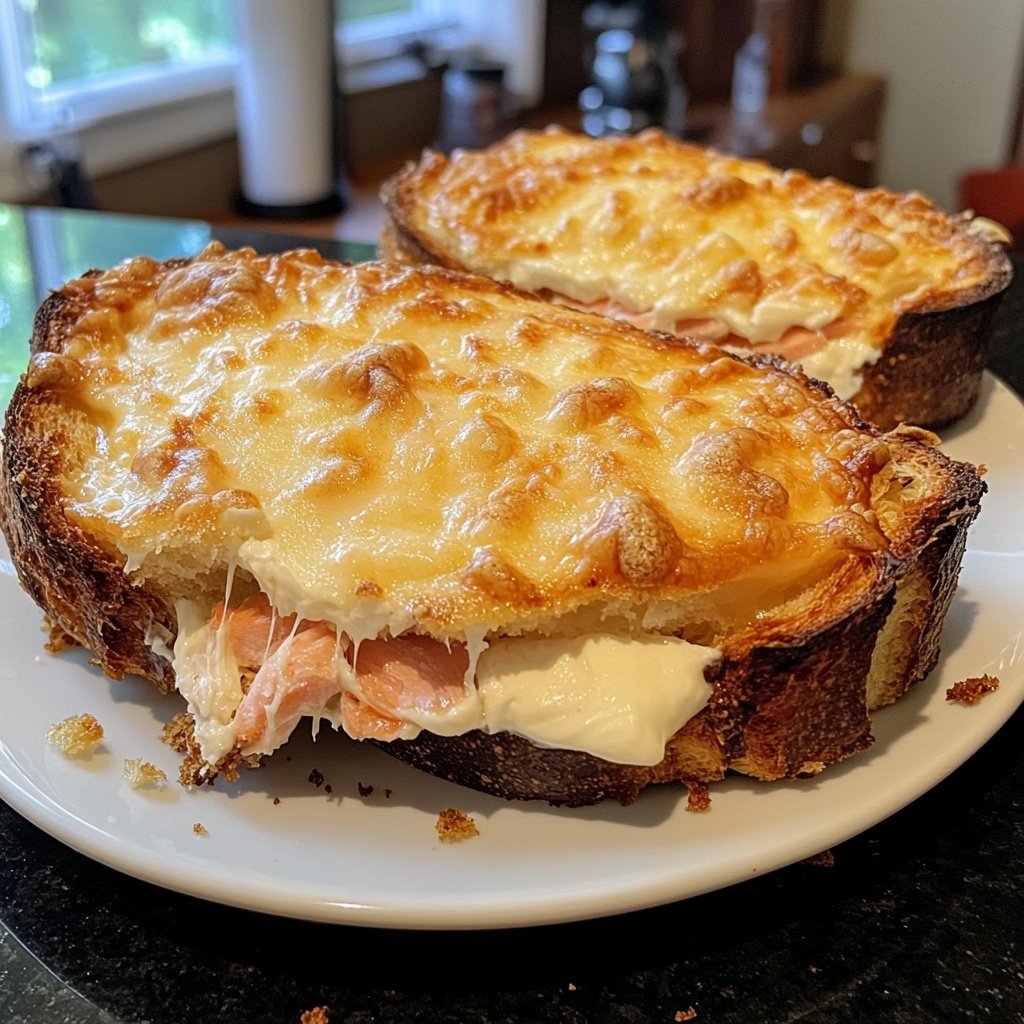 Croque-monsieur au saumon et Boursin