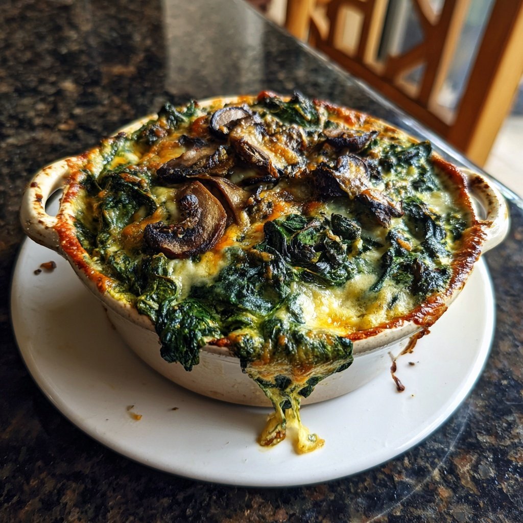 Épinards champignons petit-déjeuner casserole