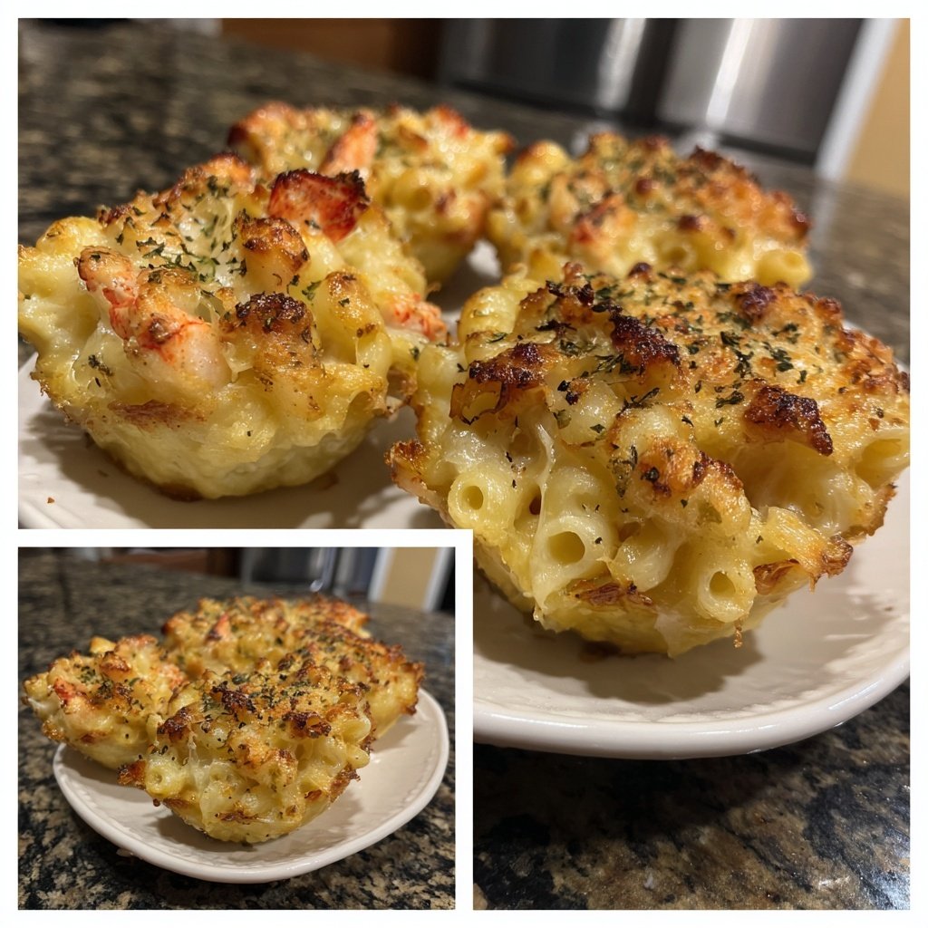 Bouchées mac and cheese homard dorées