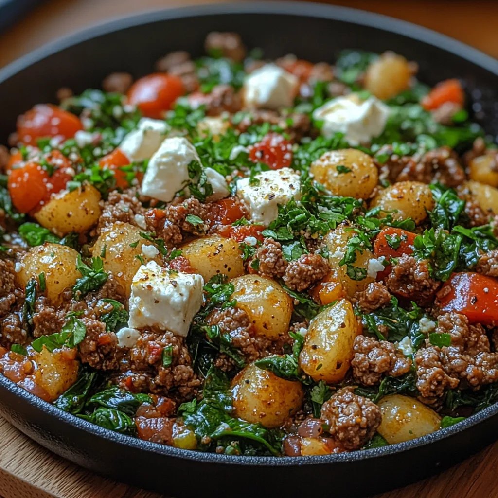 Poêlée de Bœuf Haché et Épinards avec Feta : Une Recette Incroyable Ultime