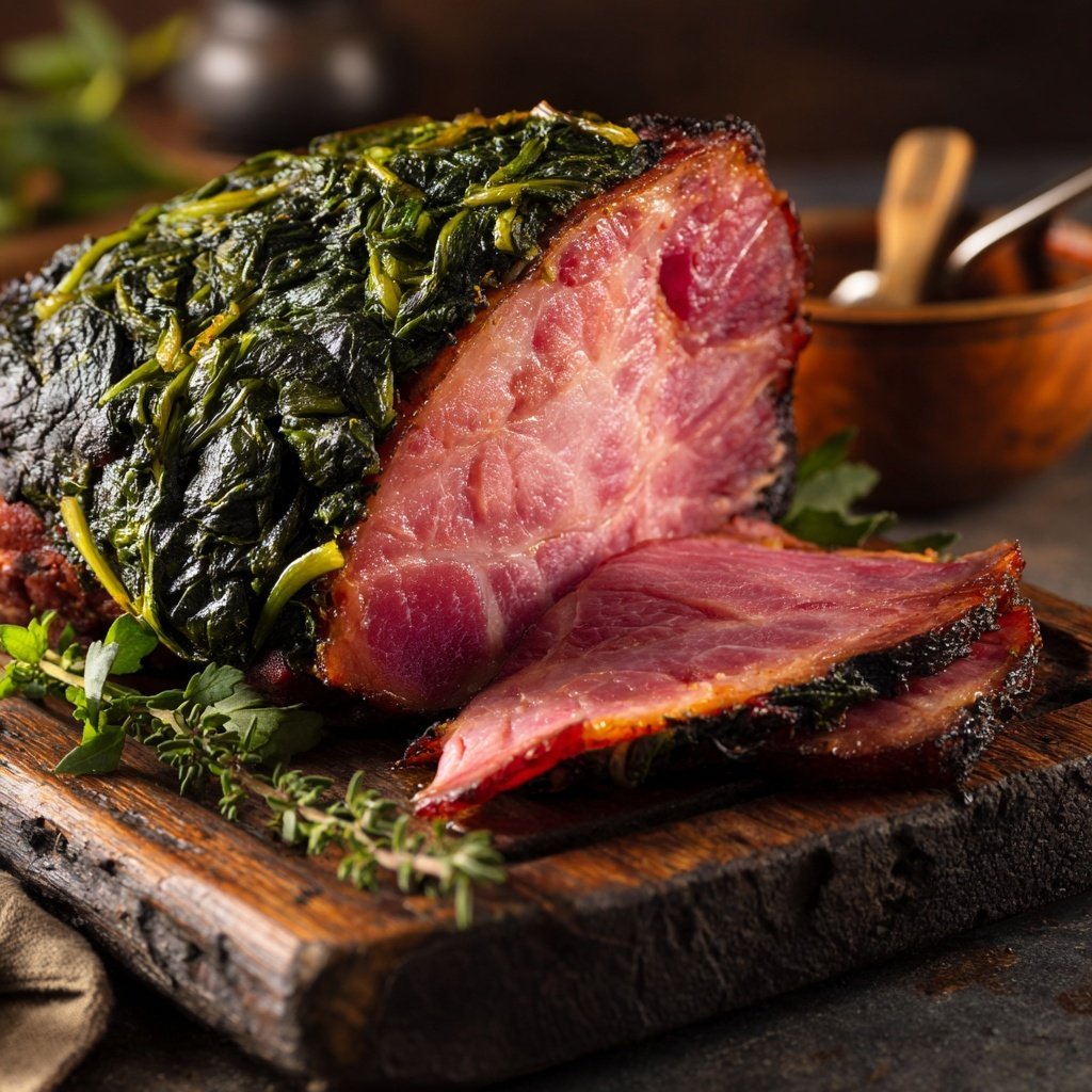 Épinards ham hock