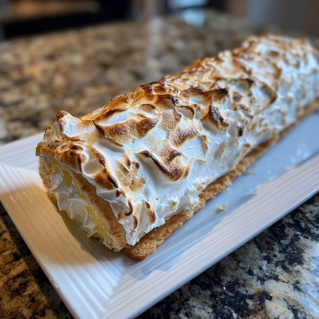 Bûche de Noël roulée façon tarte citron meringuée